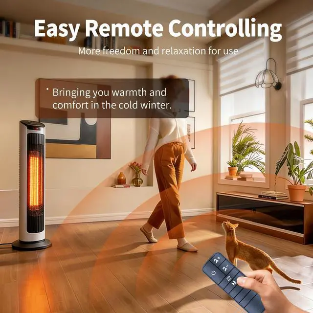 Alt view image 5 of 5 - HZIME New Replacement Remote Control Compatible for Duraflame DFI030ARU Infrared Quartz Set Heater