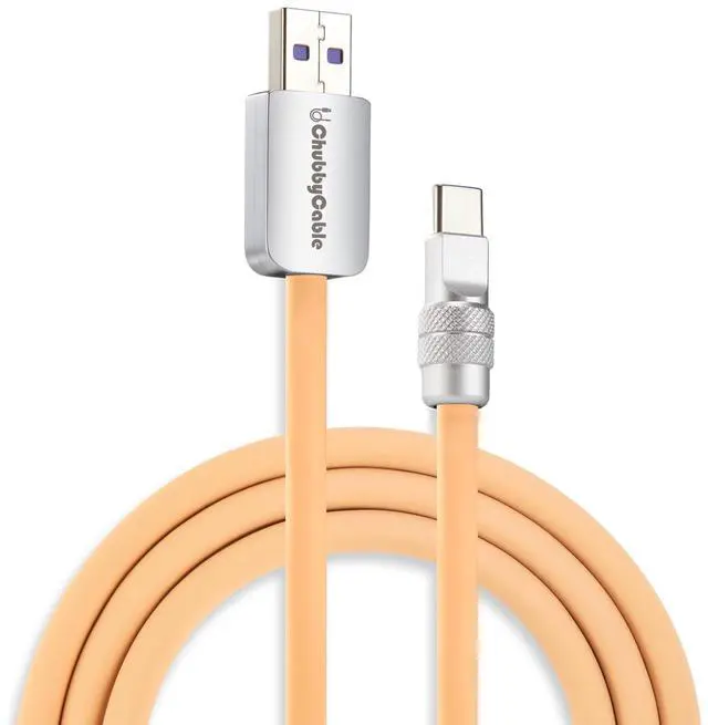 Main image of chubbycable Chubby 2.0 USB C 120W Fast Charging Cable Silicone Soft Durable USB C Cable Extra Thick Charger Cord Compatible with iPhone 17-15 Series iPad, Desert, USB-A to Type-C, 13.1FT