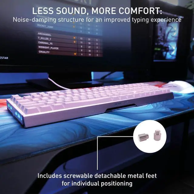 Alt view image 4 of 5 - CHERRY XTRFY MX 3.1, Wired Mechanical Gaming Keyboard, Durable Aluminum Housing, RGB Lighting, Integrated Damping Mechanisms, USB-A, MX2A Brown Switches, Pink