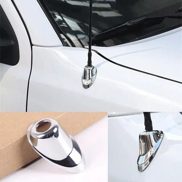 Alt view image 3 of 5 - Chrome ABS Car Antenna Base Moulding Cover Fit forToyot-a Tacoma 2011 2012 2013 2014 2015 Automotive Antenna Ornament Beze