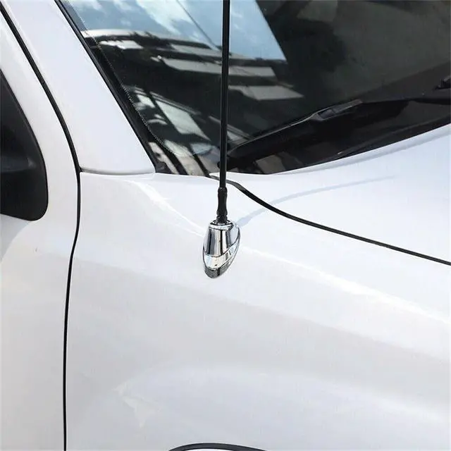 Alt view image 5 of 5 - Chrome ABS Car Antenna Base Moulding Cover Fit forToyot-a Tacoma 2011 2012 2013 2014 2015 Automotive Antenna Ornament Beze