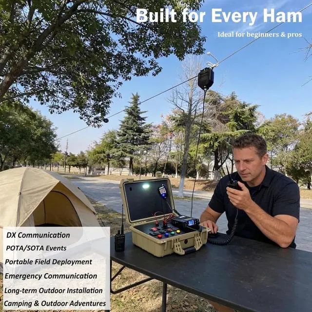 Alt view image 4 of 5 - JYR8010-150W End Fed Half Wave Antenna for Ham Radio 8 Band 10m 12m 15m 17m 20m 30m 40m 80m Long Wire Antenna, 1:64 Balun No Tuning Great for POTA/SOTA