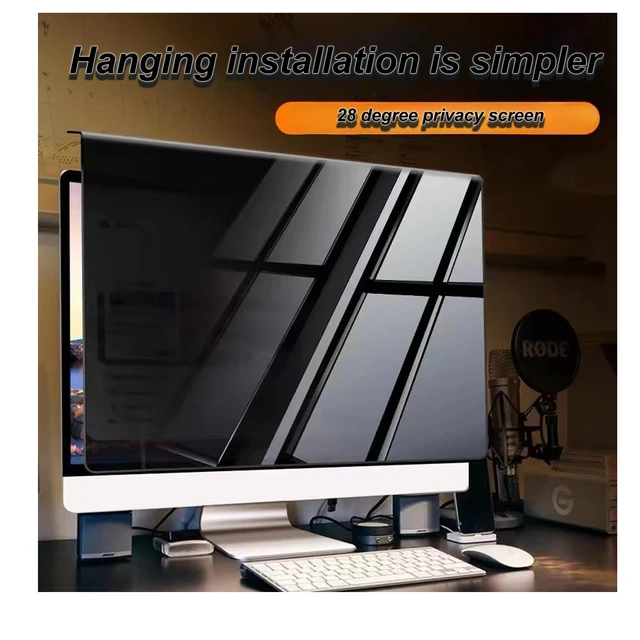 Alt view image 4 of 5 - LYLSMGS Hanging Privacy Screen for Computer Monitor 29 inch