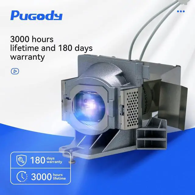 Alt view image 2 of 5 - Pugody RLC-092/RLC-093/RLC-104/RLC105 Replacement Projector Lamp Bulb for VIEWSONIC PJD5153 PJD5155 PJD5255 PJD6350 PJD5555W PJD5555W PJD6550Lw PJD6551Lws PJD7326 PJD7326-S PJD7526W PJD7526W-S Bulb