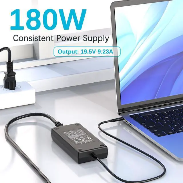 Alt view image 2 of 5 - 180W Charger Compatible with Dell Docking Station WD19 K20A001 D6000 D6000S Business Dock WD15 K17A001 Thunderbolt Dock WD19TB WD19TBS TB15 TB16 TB18DC K16A K16A001 7.4mm