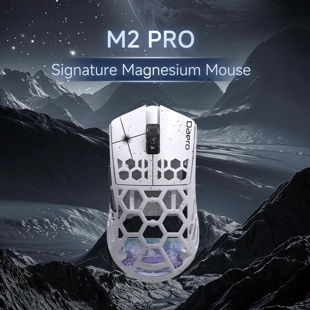 Alt view image 3 of 5 - Darmoshark M2PRO Carbon Fiber Wireless Gaming Mouse,Tri-Mode 8K/USB-C/Bluetooth Mouse Up to 30000DPI,PAW3950 Optical Sensor Lightweight 40g,5 programmable Button,Computer Mouse for Laptop,PC,Ma