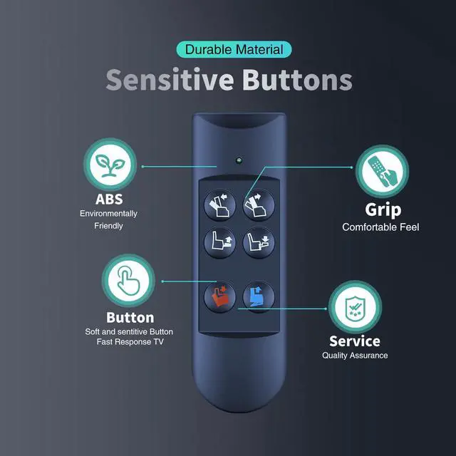 Alt view image 4 of 5 - Snrigw Replacement Remote Control for Golden Tech Lift Chair PR-502 ZK756HCL Models Infinite Position Hand Control