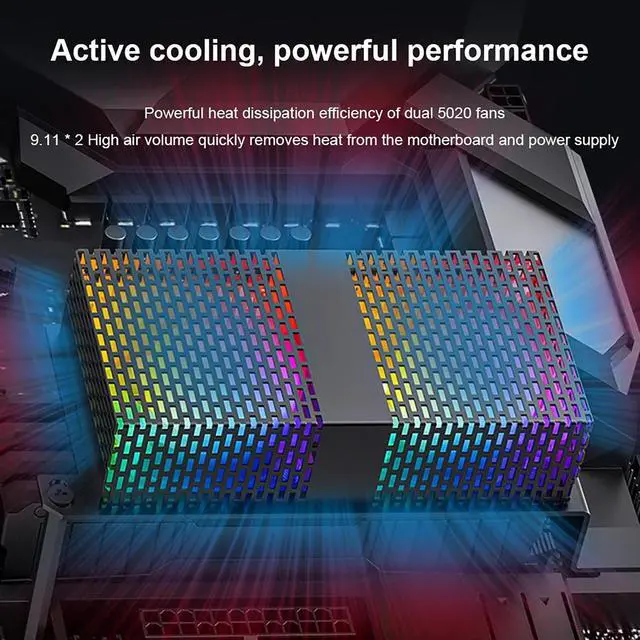 Alt view image 3 of 5 - Heatsink Cooler, Computer Memory Radiator Cooling Fan for DDR DDR2 DDR3 DDR4 DDR5 Active Radiators ARGB Cooler Fan for Memory Module Cooling