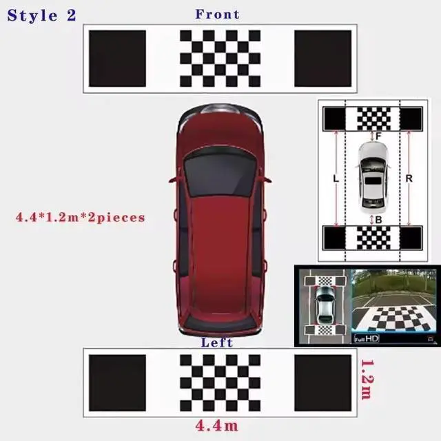 Alt view image 3 of 5 - 360 Panoramic Image System Manual Calibration Debugging Cloth 2D 3D Car Camera Correction for 360 Surround Bird View