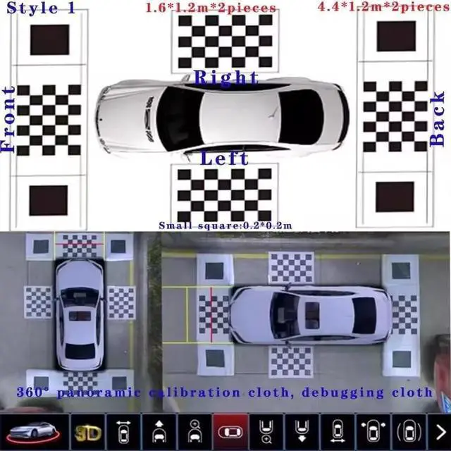 Alt view image 5 of 5 - 360 Panoramic Image System Manual Calibration Debugging Cloth 2D 3D Car Camera Correction for 360 Surround Bird View