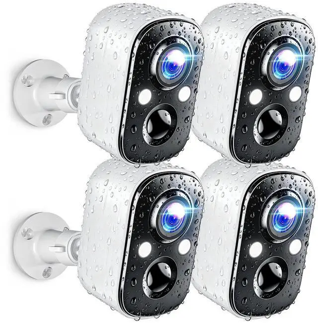 Main image of Techage Security Cameras Wireless Outdoor, 2K Battery Powered WiFi Cameras for Home Security with AI Motion Detection, Color Night Vision, 2-Way Talk, IP66 Waterproof, Cloud/SD Storage 4 Pack