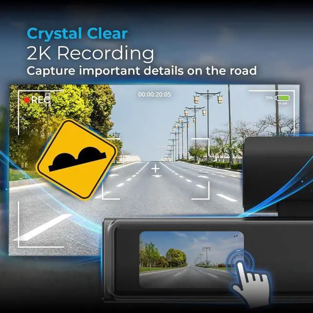 Alt view image 2 of 5 - AUTOSKY 2K Dash Cam Front, WiFi Car Camera, Wide 140 View, G-Sensor, Loop Recording, Time Lapse, 32GB Card Included