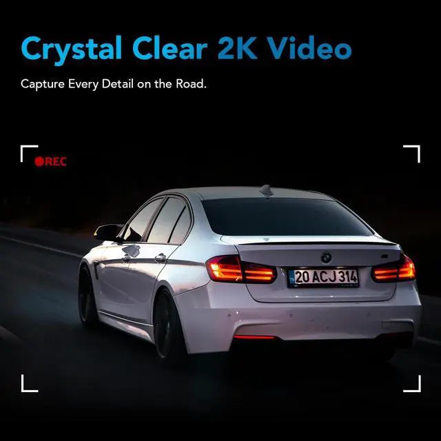 Alt view image 5 of 5 - AUTOSKY 2K Dash Cam Front, WiFi Car Camera, Wide 140 View, G-Sensor, Loop Recording, Time Lapse, 32GB Card Included