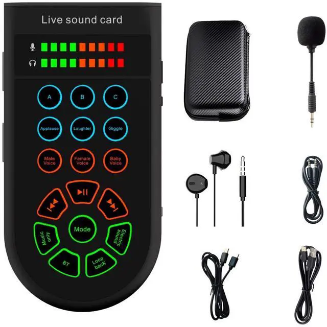 Main image of ehaon Portable Sound Card,HD Sound Handheld Sound Card Set for Live Streaming, Gaming, Karaoke, Indoor & Outdoor Use, for Streamers, Gamers, Karaoke Lovers