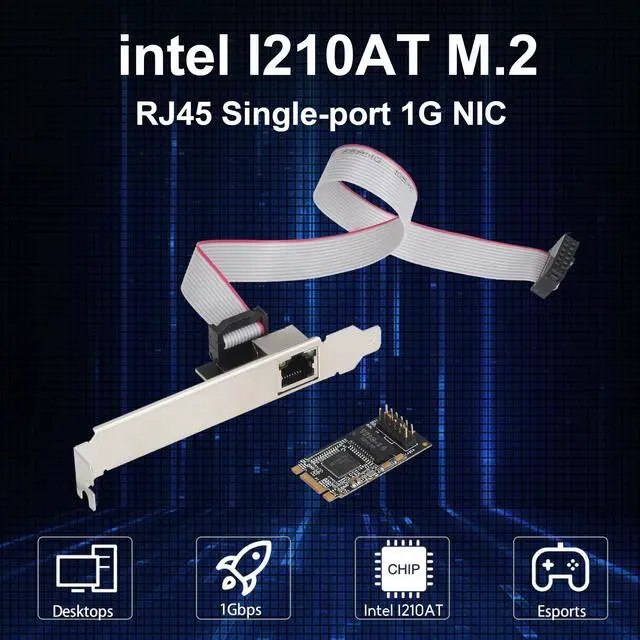 Alt view image 3 of 5 - M.2 B+M Key Gigabit Ethernet Network Card, Intel I210 Chip 10/100/1000Mbps RJ45 LAN Adapter, 2242 Size Low-Profile NIC for Industrial PC, NUC, Mini PC, Embedded System, Support DPDK PXE VLAN
