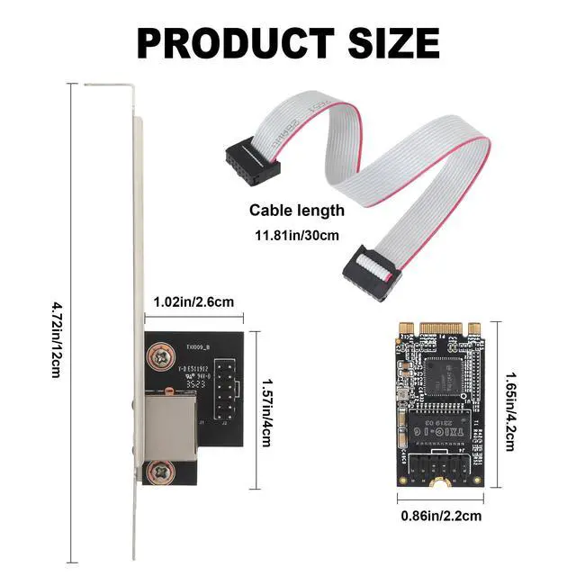 Alt view image 4 of 5 - M.2 B+M Key Gigabit Ethernet Network Card, Intel I210 Chip 10/100/1000Mbps RJ45 LAN Adapter, 2242 Size Low-Profile NIC for Industrial PC, NUC, Mini PC, Embedded System, Support DPDK PXE VLAN