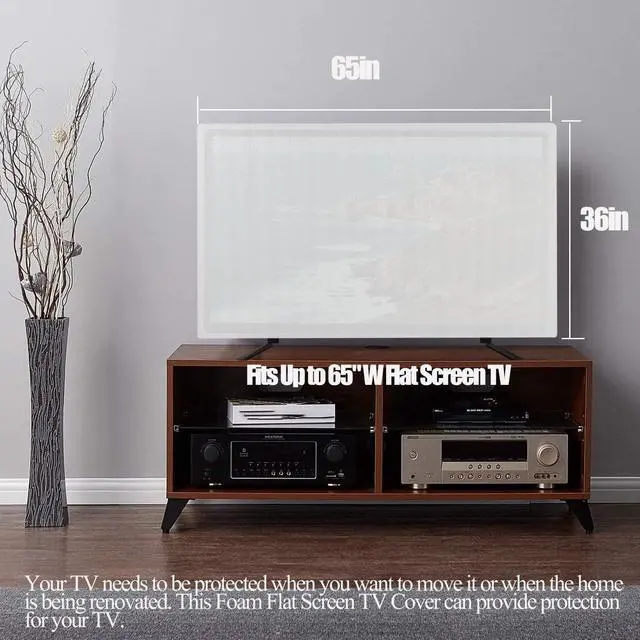 Alt view image 3 of 5 - Pemaly 2 Pack Flat Screen TV Cover for Moving Fits Up to 65''W x 36''H, TV Cover Protection During House Moving, Storing, or Home Renovation Packing Cushioning Supplies