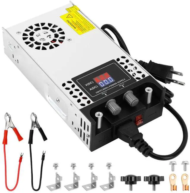 Main image of NUOWEIDE Adjustable 0-24V Power Supply 25A 600W, 110V AC to DC 0-24V Buck Converter 0-25A 600W Power Supply with LCD Display Adjustable Voltage Current 110V/220V AC to 24V DC Converter