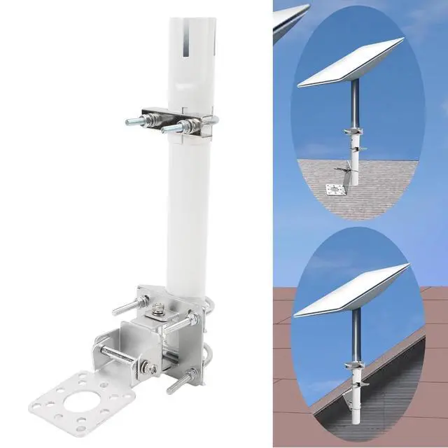 Alt view image 5 of 5 - Satellite Antenna Pole Mount Kit, Alloy Steel, Adjustable Tilt Bracket, V2 Compatible