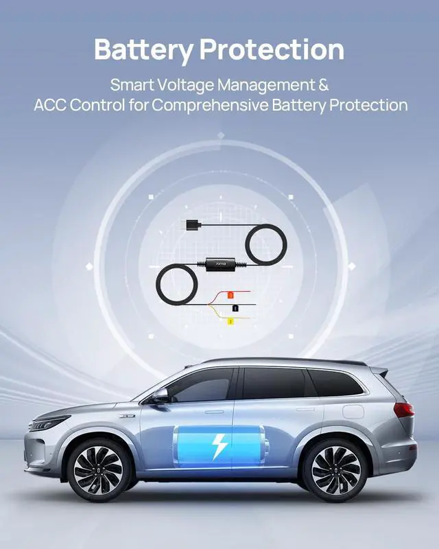 Alt view image 4 of 5 - 70mai Type-C Hardwire Kit UP03 for Dash Cams, 10ft, 12V-30V to 5V/2.4A, Low Voltage Protection 11.8V, 24 Hour Parking Surveillance Power Supply for M310/M500/A510/A500S/A810/X800/A810 Lite Car Cameras