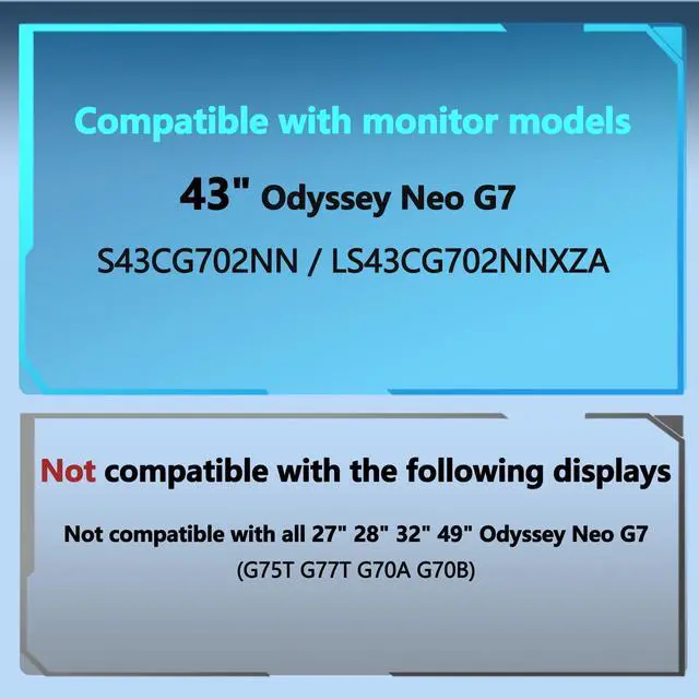 Alt view image 3 of 5 - 43" Odyssey Neo G7 VESA Mount Adapter Compatible with Samsung 43" Odyssey Neo G7, 43" M7 M70F Series 4K Monitor (Fits 2023 S43CG702NN LS43CG702NNXZA, LS43FM702UNXZA) (White)