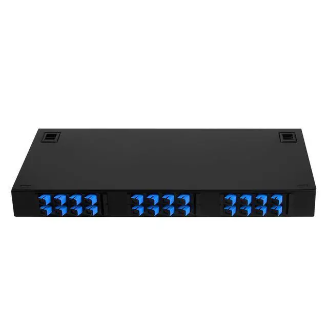 Alt view image 3 of 3 - FYBOPTWU-24 Singlemode 24 Port SC-UPC Rack Mount Enclosure Box with Pigtails & Couplers, 24 Core LGX Loaded Patch Panel Box fits for 19" Racks Cabinet