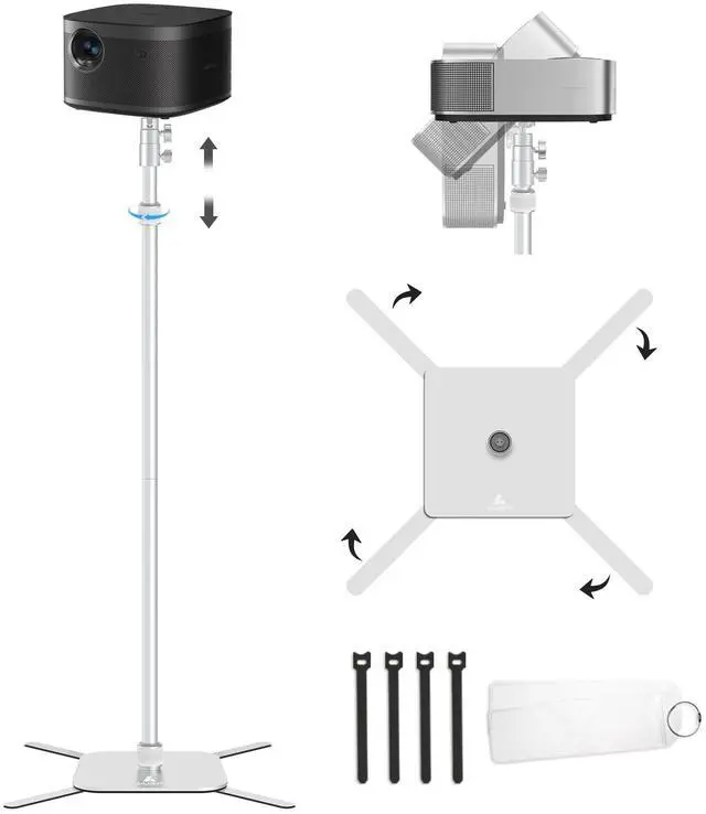 Main image of Projector Mount,Height Adjustable 19.5" to 47.5",Space-Saving,Heavy-Duty Floor & Table Projector Stand with 11lbs Capacity for Home Theater & Business Presentation Compatible with Epson, XGIMI, Nebula