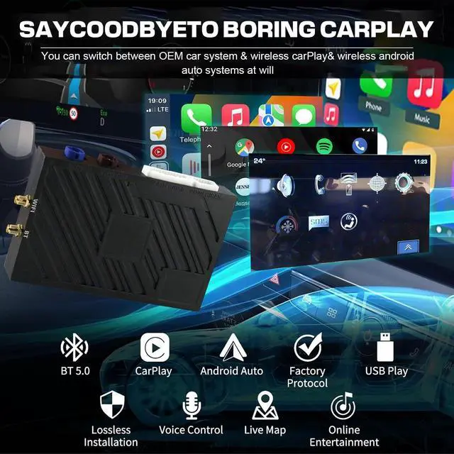 Alt view image 2 of 5 - Wireless CarPlay Retrofit Kit for Buick and Cadillac Interface Box