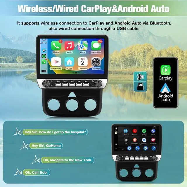 Alt view image 5 of 5 - Pyniro Car Radio Stereo Upgrade for Dodge RAM 1500/2500/3500 2013-2018 X (10)