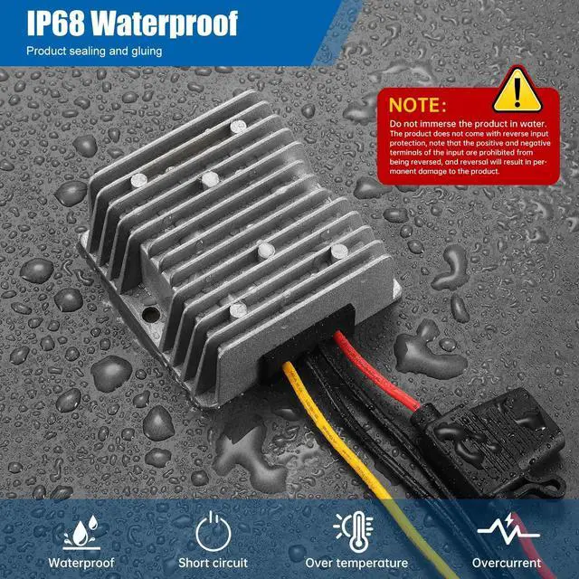 Alt view image 4 of 5 - Yancincny 20A 480W 24V DC 36V/48V/60V/72V Step Down to 24V 20A 480W DC Converter Regulator Power Supply Module Buck Transformer Volt Module, Waterproof Voltage Reducer for Golf Cart
