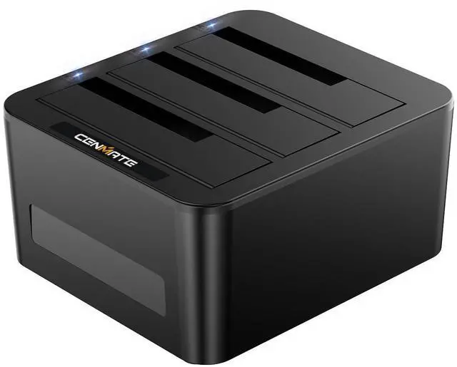 Main image of CENMATE 3 Bay Hard Drive Enclosure for 2.5/3.5" SATA HDD/SSD with USB A/C 3.0, Hard Drive Enclosure Support Hot Swappable, Tool-Free HDD Enclosure