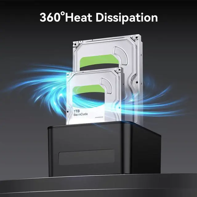 Alt view image 4 of 5 - CENMATE 3 Bay Hard Drive Enclosure for 2.5/3.5" SATA HDD/SSD with USB A/C 3.0, Hard Drive Enclosure Support Hot Swappable, Tool-Free HDD Enclosure