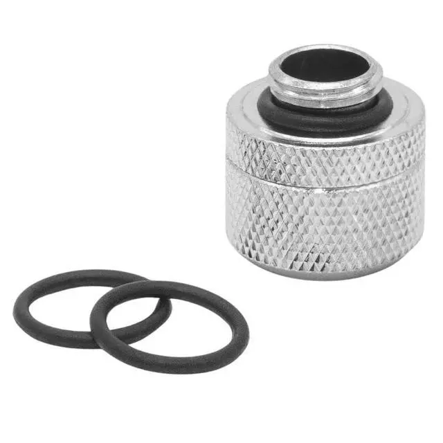 Alt view image 2 of 5 - greenDracaena Dracaena.io 12 Pack G1/4" Thread to 14mm Outer Diameter, Hard Tubing Compression Fitting with high Body Design for Computer Water Cooling System, Silver