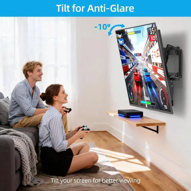 Alt view image 3 of 5 - HOME VISION Tilt TV Wall Mount for Most 26-65 Inch Flat/Curved Screen