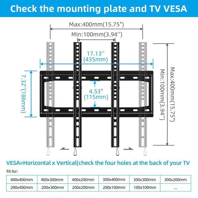 Alt view image 5 of 5 - HOME VISION Tilt TV Wall Mount for Most 26-65 Inch Flat/Curved Screen