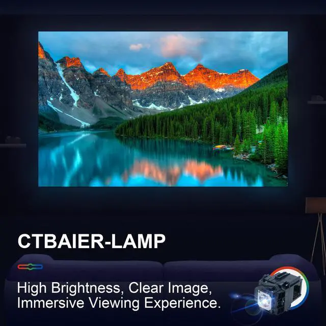 Alt view image 4 of 5 - CTBAIER ELP76 for Epson ELPLP76 PowerLite Pro G6270W G6050W G6550WU G6750WU G6800 G6900WU G6970WU EB-G6900WU EB-G6970WU EB-G6550WU EB-G6570WU EB-G6450WU EB-G6050WNL Projector Replacement Lamp Bulb