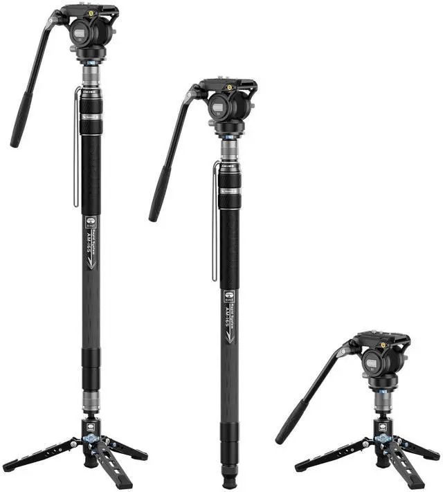 Main image of SIRUI Carbon Fiber Video Monopod for Camera, 3-in-1 Monopod for Fluid Head, Max Height 68.89", 6kg Load Capacity Fluid Head for DJI RS and MFT 501
