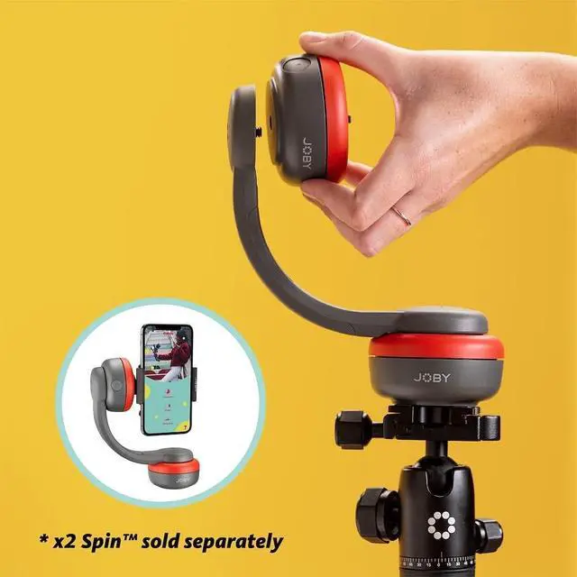 Alt view image 3 of 5 - JOBY Pan Tilt Bracket for Spin Bluetooth Electronic Head, Enables Dual Axis Motion Control for Motorized Mobile Phone Panning Base, Video Time Lapse, Bracket, Vlogging, Content Creation, App Control