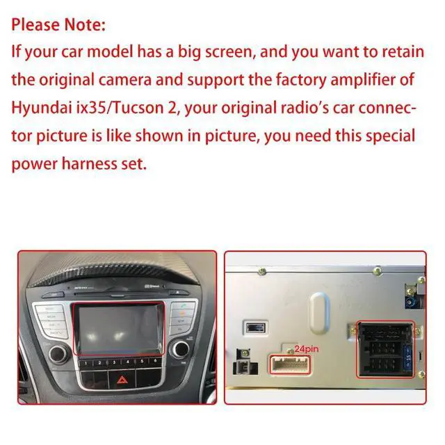 Alt view image 2 of 5 - Fits for Hyundai IX35 Tucson 2 Kia Sportage Sorento Azera with Factory Amplifier Backup Camera Car Radio Stereo Retrofit Wiring Harness Adapter