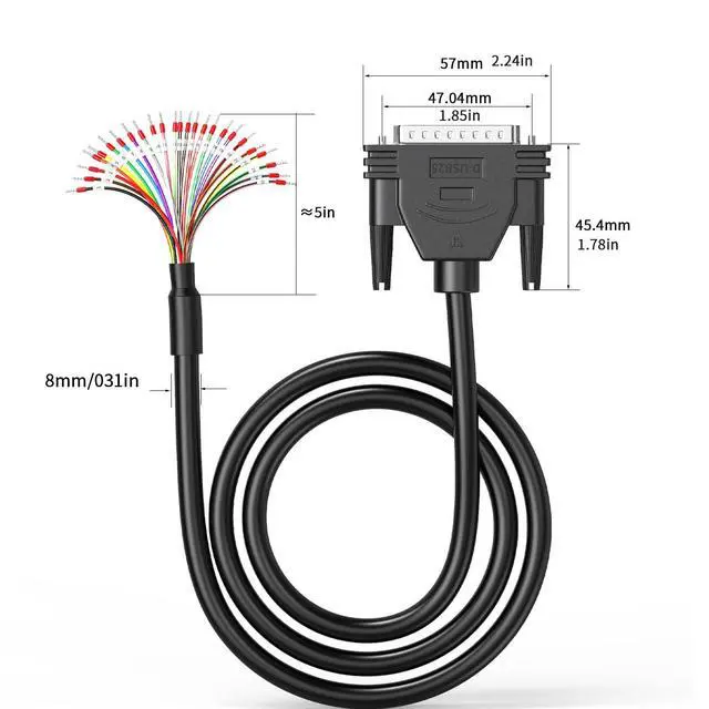 Alt view image 5 of 5 - JUXINICE DB25 Female Connector to Bare Wire 10-Foot 24AWG, DB25 Extension Cable All 25 Wires Equipped with Marker Terminal Blocks D-SUB 25 Pin Cable to Bare Wire