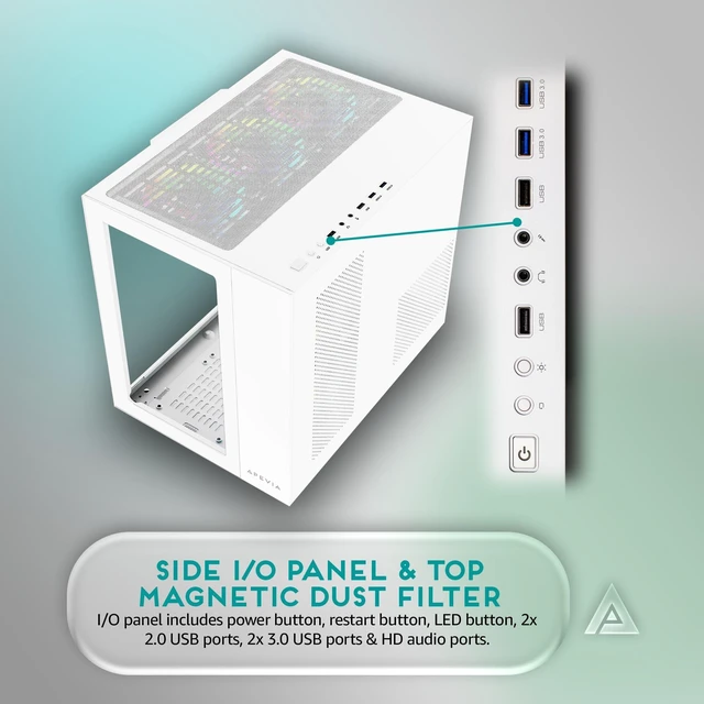 Alt view image 5 of 5 - Apevia Prism-Elite-WH Dual Chamber Mid Tower ATX Case with 7X ARGB PWM Fans