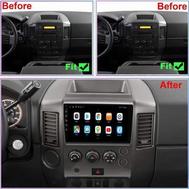 Alt view image 2 of 5 - QLED Screen 8-Core Radio for Nissan Titan 2004 2005 2006 2007,CarPlay Android Auto Ready,Steering Wheel Control,Free Back Camera