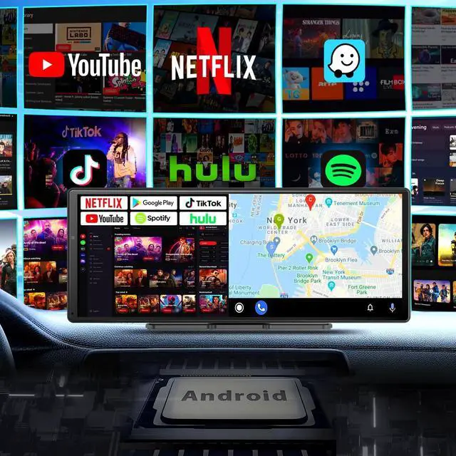 Alt view image 4 of 5 - 11.3" QLED Android 8Core 4G+64G Carplay Screen for Car Android Auto & Carplay Screen with Net-Flix YouTube Google Play AI 1080P Rear Camera GPS Navigation Voice Control 11.3" (4+64GB)