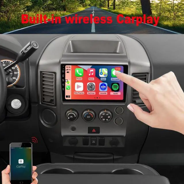 Alt view image 4 of 5 - QLED Screen 8-Core Radio for Nissan Titan 2004 2005 2006 2007,CarPlay Android Auto Ready,Steering Wheel Control,Free Back Camera