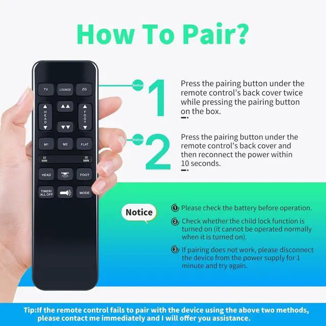 Alt view image 2 of 5 - Snrigw Replacement Remote Control for Richmat/Best Choice Products/GhostBed Compatible with HJH92S & HJH55 Adjustable Base Ergonomic Twin