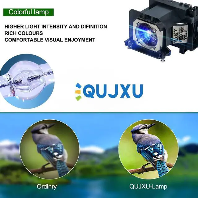 Alt view image 2 of 5 - QUJXU ET-LAV400 for PANASONIC PT-VZ580U PT-VZ585NU PT-VZ585N VW540 VW545N VZ580 VX600U VZ575N VX600 VZ570 VW540U VW545NU VX610 VX610U VZ470U VW530 VW535N Replacement Projector Lamp with Housing