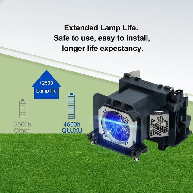 Alt view image 3 of 5 - QUJXU ET-LAV400 for PANASONIC PT-VZ580U PT-VZ585NU PT-VZ585N VW540 VW545N VZ580 VX600U VZ575N VX600 VZ570 VW540U VW545NU VX610 VX610U VZ470U VW530 VW535N Replacement Projector Lamp with Housing