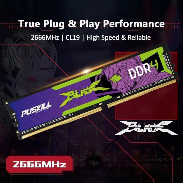 Alt view image 2 of 5 - PUSKILL 32GB Kit (2x16GB) DDR4 RAM 2666MHz PC4-21300 Desktop Memory, Non-ECC Unbuffered UDIMM 1.2V CL19 288-Pin, Dual Channel PC Computer Upgrade Module for Intel & AMD