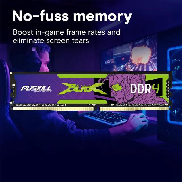 Alt view image 3 of 5 - PUSKILL 32GB Kit (2x16GB) DDR4 RAM 2666MHz PC4-21300 Desktop Memory, Non-ECC Unbuffered UDIMM 1.2V CL19 288-Pin, Dual Channel PC Computer Upgrade Module for Intel & AMD