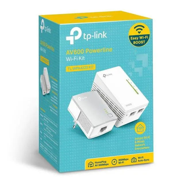 Alt view image 4 of 4 - TP-Link Powerline WiFi Extender - Powerline Adapter with WiFi, WiFi Booster, Plug & Play, Power Saving, Ethernet Over Power, Expand Both Wired and WiFi Connections, AV600 (TL-WPA4220 KIT)